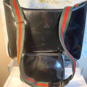 Authentic Gucci Hobo Glossy Leather Bag